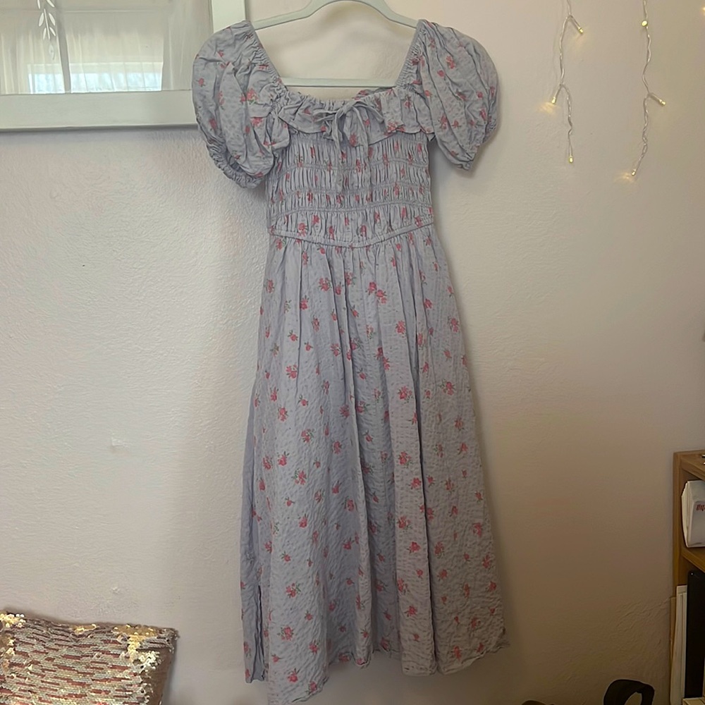 Puff sleeve floral dress